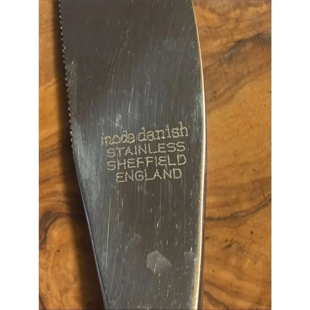 Vintage Mode Danish Wood-Handle Carving Set - Knife & Fork